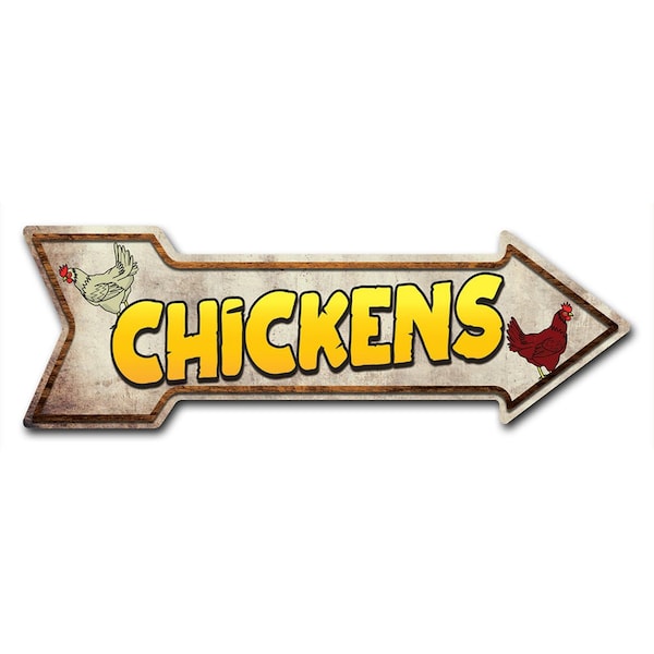 Chickens Arrow Decal Funny Home Decor 24in Wide